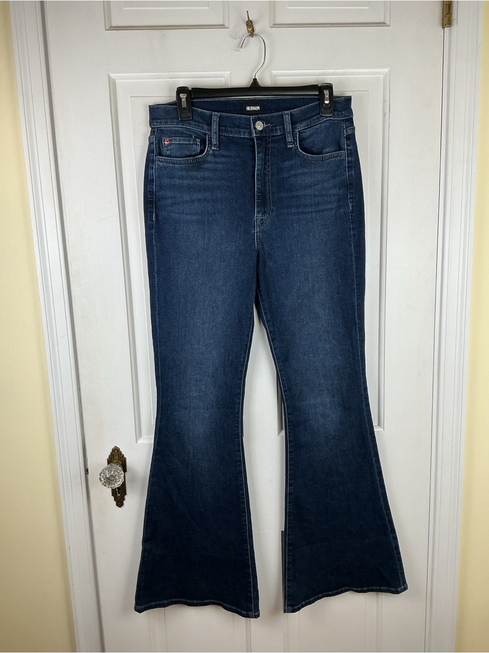 Hudson Heidi High-Rise Flare Jeans Size 28 Dark Wash Stretch Denim